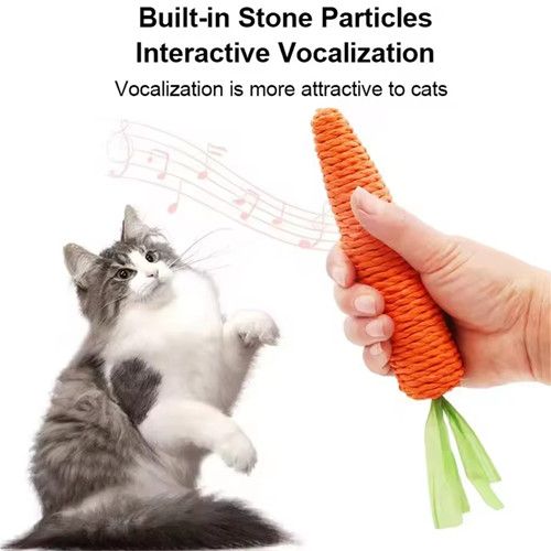 Carrot Cat Toys, Pet Supplies, Anti Bite Paper Rope, Interactive Teeth Cleaning Game, Cat Carrot Chewing Toys