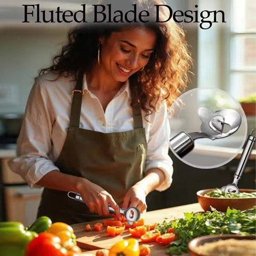 1pc Stainless Steel Kitchen Peeler, Peeling Spoon, Pasta Cutter, Household Stainless Steel Multifunctional Peeler