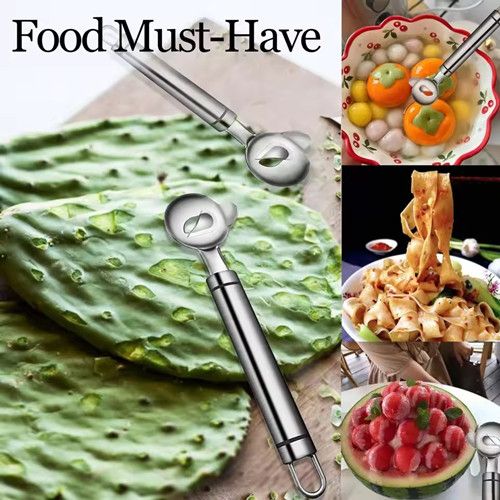 1pc Stainless Steel Kitchen Peeler, Peeling Spoon, Pasta Cutter, Household Stainless Steel Multifunctional Peeler