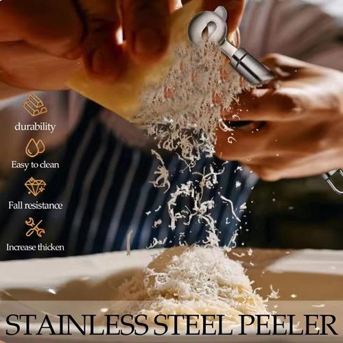 1pc Stainless Steel Kitchen Peeler, Peeling Spoon, Pasta Cutter, Household Stainless Steel Multifunctional Peeler