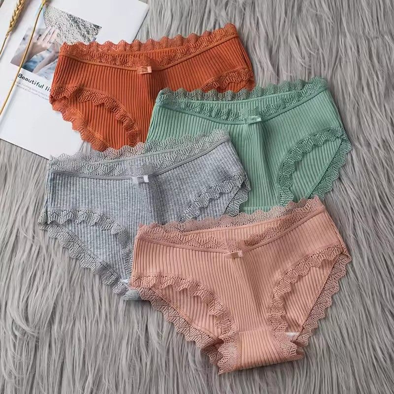 3pcs/set  Cotton Panties Women Comfortable Underwears Sexy Middle-Waisted Underpants Female Lingerie Big Size Ladies Briefs & FZ-349