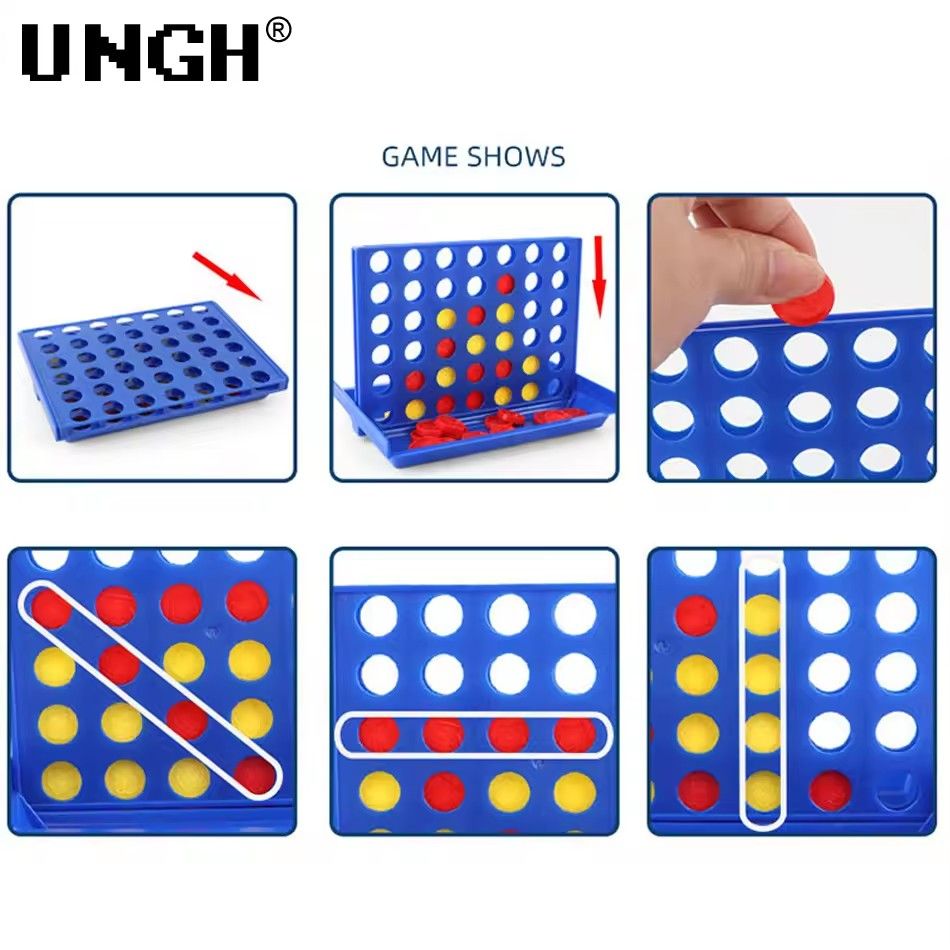 UNGH Four In A Row Bingo Chess Connect Classic Family Board Game Toys Fun Educational Toy for Kids Children Entertainment Game F4-80