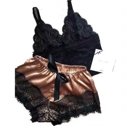 1 Set Womens Lace Sleepwear Lingerie Tops Shorts Set Babydoll Pajamas Nightwear S/M/L/XL/2XL New Color FZ-118