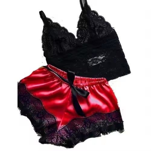 1 Set Womens Lace Sleepwear Lingerie Tops Shorts Set Babydoll Pajamas Nightwear S/M/L/XL/2XL New Color FZ-118