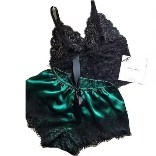 1 Set Womens Lace Sleepwear Lingerie Tops Shorts Set Babydoll Pajamas Nightwear S/M/L/XL/2XL New Color FZ-118