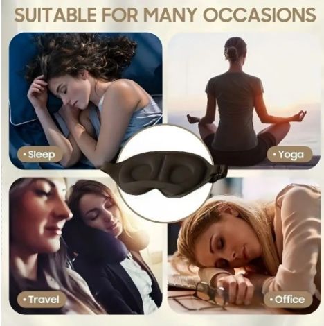 1pc Summer Soft 3D Eye Mask, Sleeping Mask with Breathable Light Blocking, Pressureless Capsule, Relieves Fatigue