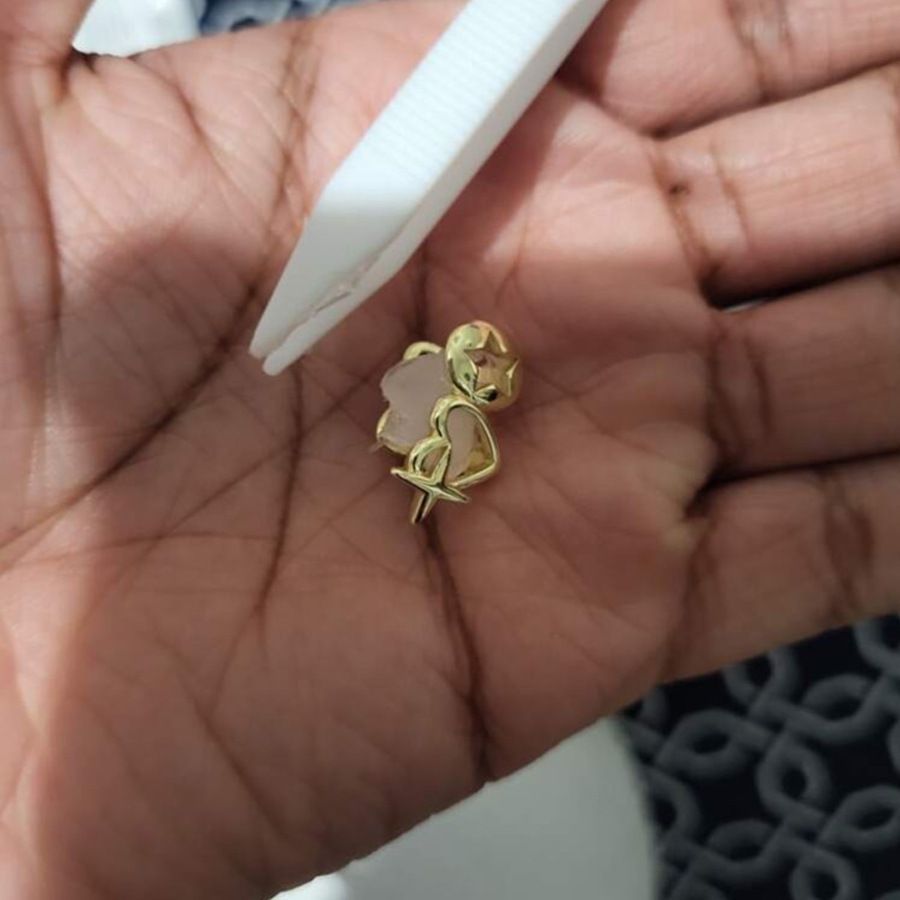 Heart Punk Hip Hop Men's and Women's Tooth Hat Retro Silver Double Love Star Tooth Diamond Couple Jewelry AccessoriesC-637