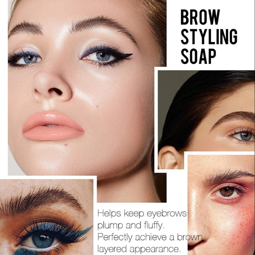 1pc Brow Repair Soap Style Wax Gel With Brush Long Lasting Makeup Eyebrow Eye Makeup Easy To Use Tool Waterproof B2-788 view 3