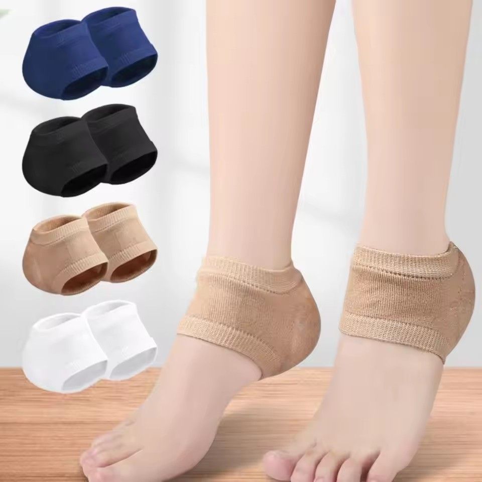 Thin Socks Foot Skin Moisturizing Plantar Fasciitis Support Female Socks Silicone Heel Pads Gel Heel Protector Half-yard C-524