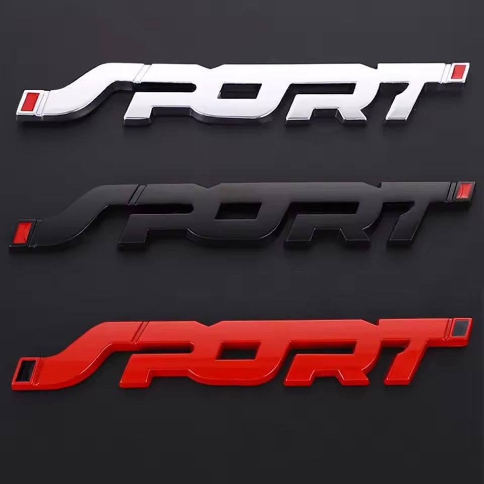 3D Metal Sport Logo Rear Trunk Emblem Badge Stickers Car Styling Accessories For Ford Focus Mondeo Explorer FIESTA EDGE E-1286