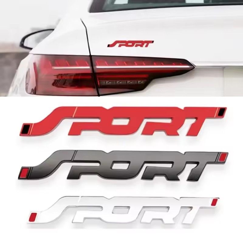 3D Metal Sport Logo Rear Trunk Emblem Badge Stickers Car Styling Accessories For Ford Focus Mondeo Explorer FIESTA EDGE E-1286