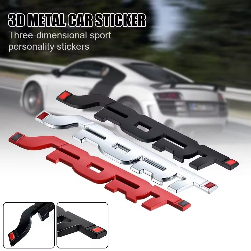 3D Metal Sport Logo Rear Trunk Emblem Badge Stickers Car Styling Accessories For Ford Focus Mondeo Explorer FIESTA EDGE E-1286