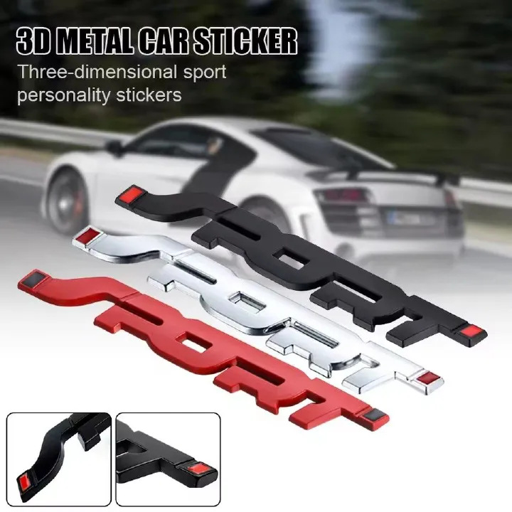 3D Metal Sport Logo Rear Trunk Emblem Badge Stickers Car Styling Accessories For Ford Focus Mondeo Explorer FIESTA EDGE E-1286