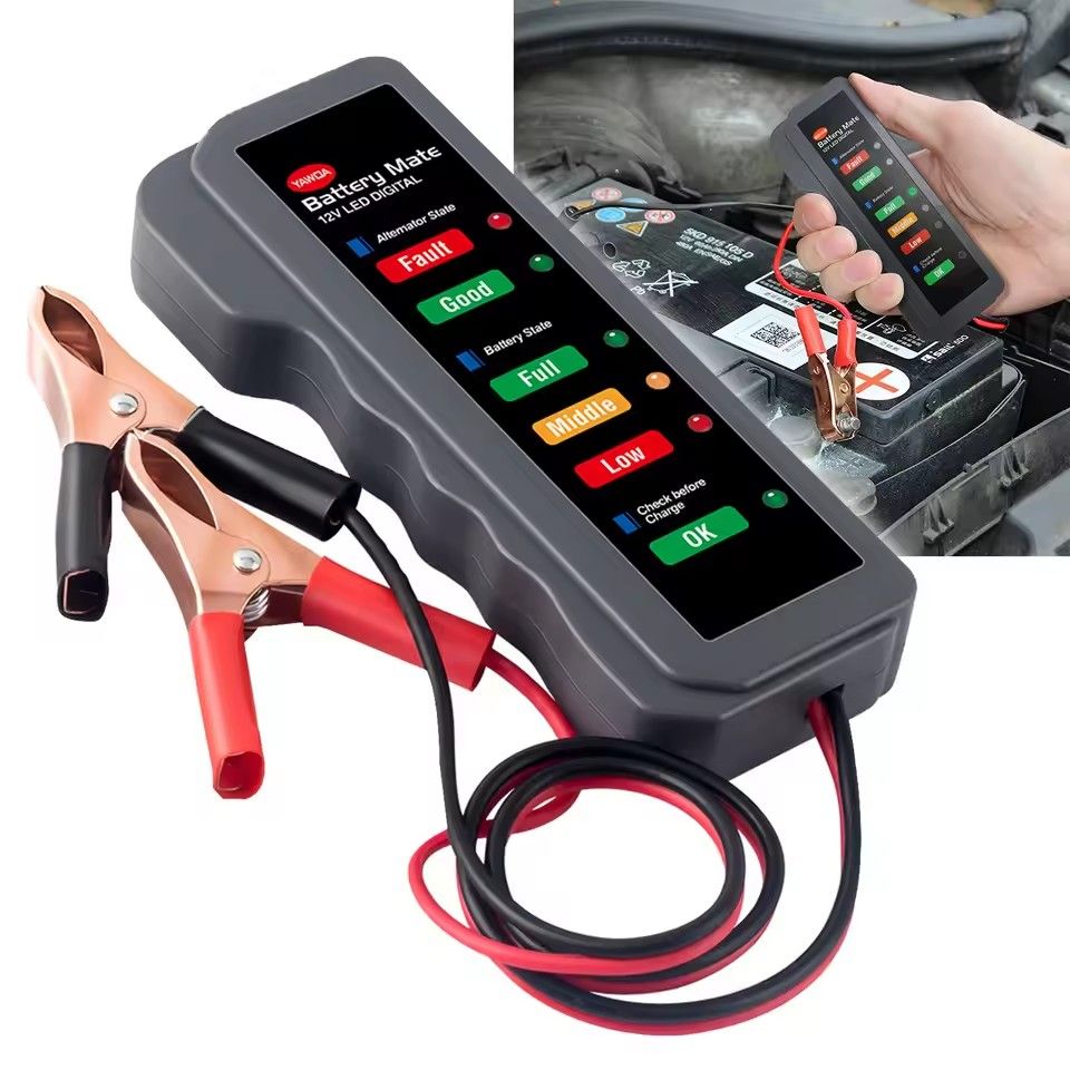 Mini 12V Car Battery Tester Digital Alternator Tester 6 LED Lights Display Car Diagnostic Tool Auto Battery Tester Analyzer E-392