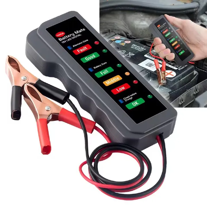 Mini 12V Car Battery Tester Digital Alternator Tester 6 LED Lights Display Car Diagnostic Tool Auto Battery Tester Analyzer E-392