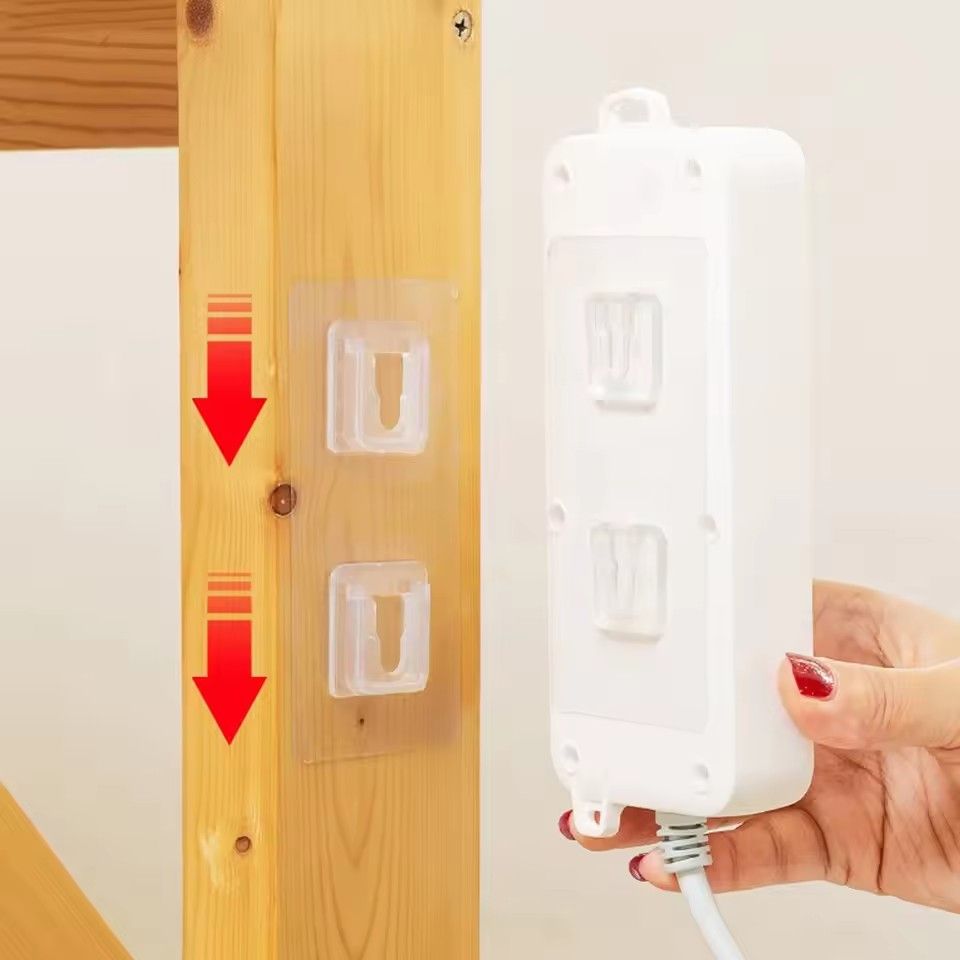 Double-Sided Adhesive Wall Hooks Hanger Strong Transparent Suction Cup Sucker Hooks Kitchen Bathroom Storage Plug Socket Holders C-458