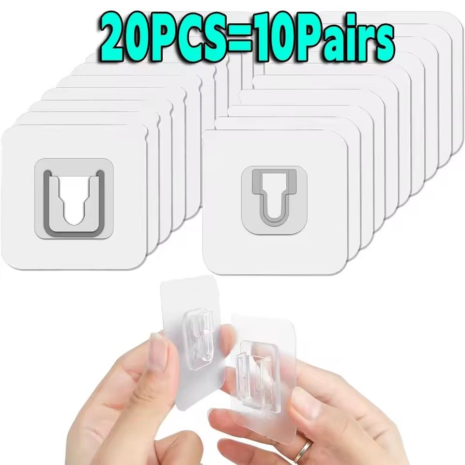 Double-Sided Adhesive Wall Hooks Hanger Strong Transparent Suction Cup Sucker Hooks Kitchen Bathroom Storage Plug Socket Holders C-458