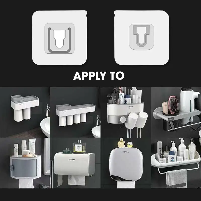 Double-Sided Adhesive Wall Hooks Hanger Strong Transparent Suction Cup Sucker Hooks Kitchen Bathroom Storage Plug Socket Holders C-458