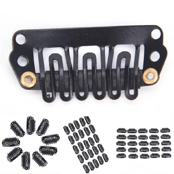 2.8CM 40Pcs/Set Shape Wig Clips For Hair Extension Cap Wig Fix Toupee Hairpiece Clips Hair Snap Clips Accessory Tools A-191