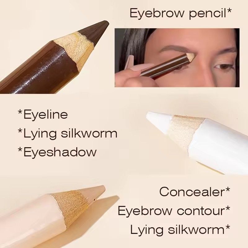3pcs Eyebrow Pencil Set, Waterproof, Korean Women's Long-term Cosmetics, Concealer, Eyeliner, Durable Waterproof Eyebrow Pencil