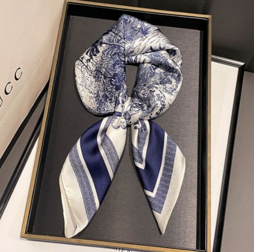 2025 New Square Scarf, Simulated Silk Scarf, Professional Matching Shirt for Female White-collar Workers, Fashionable Scarf