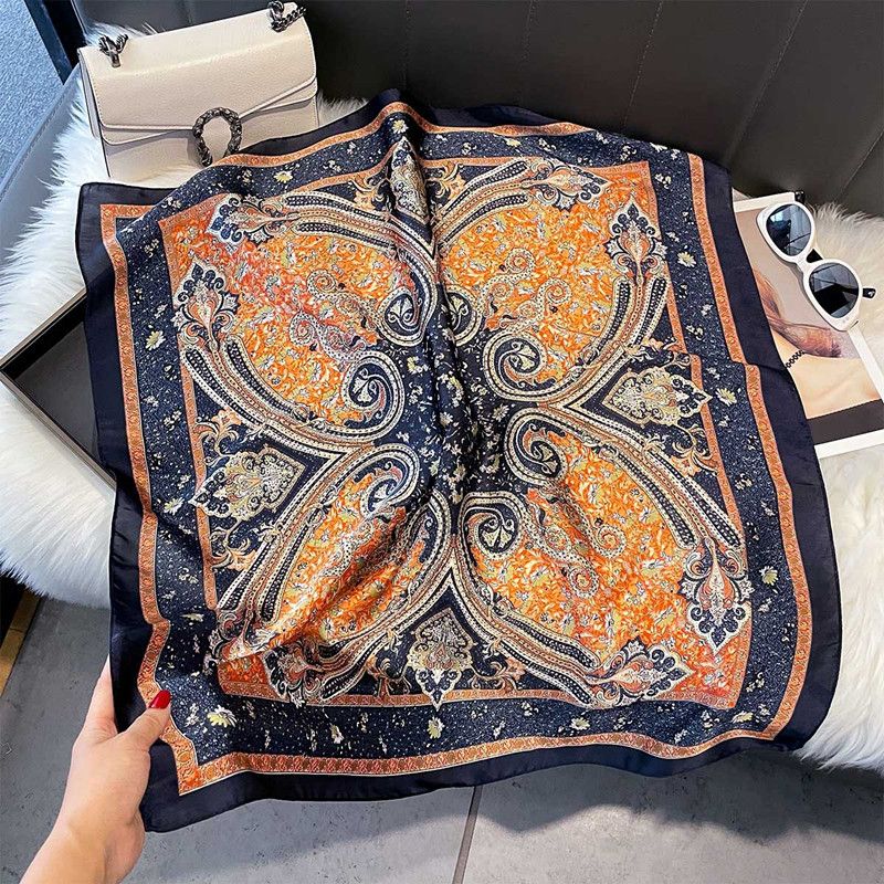 2025 New Square Scarf, Simulated Silk Scarf, Professional Matching Shirt for Female White-collar Workers, Fashionable Scarf