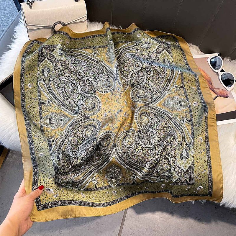 2025 New Square Scarf, Simulated Silk Scarf, Professional Matching Shirt for Female White-collar Workers, Fashionable Scarf