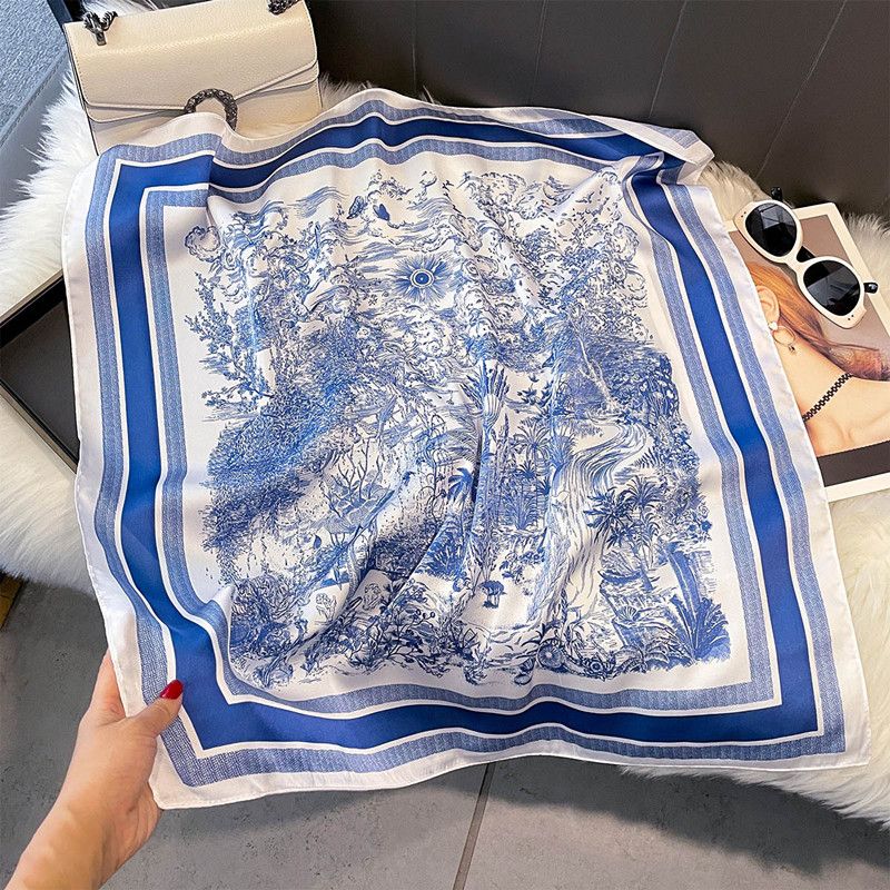 2025 New Square Scarf, Simulated Silk Scarf, Professional Matching Shirt for Female White-collar Workers, Fashionable Scarf