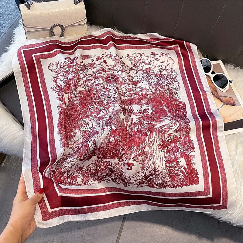2025 New Square Scarf, Simulated Silk Scarf, Professional Matching Shirt for Female White-collar Workers, Fashionable Scarf