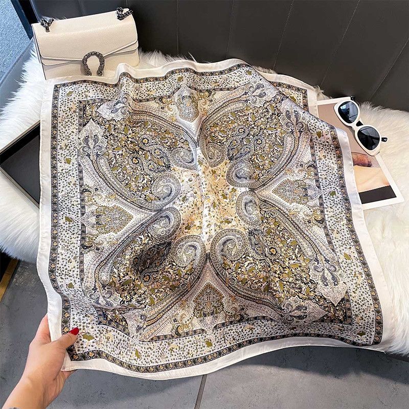 2025 New Square Scarf, Simulated Silk Scarf, Professional Matching Shirt for Female White-collar Workers, Fashionable Scarf