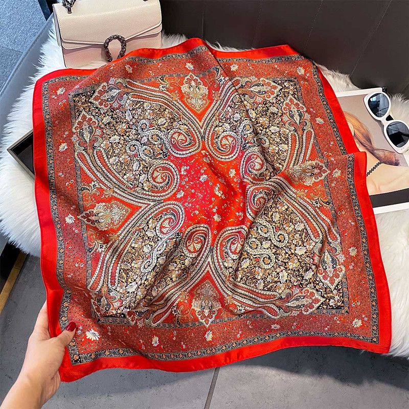 2025 New Square Scarf, Simulated Silk Scarf, Professional Matching Shirt for Female White-collar Workers, Fashionable Scarf