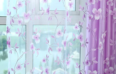 Elegant Modern Tulle Curtains For Living Room Bedroom Kitchen Green Leaf Sheer Curtains For Window Tulle Curtains Drapes（This link only contains 1 item per order, not 2 items）
