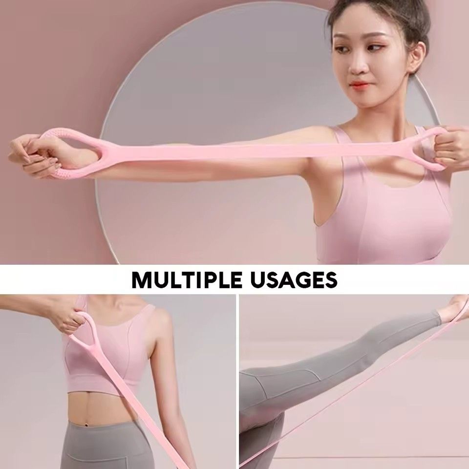 Rally Open Back Fitness Stretching Belt Elastic Belt Exercising Equipment Household Open Shoulder Back Yoga Artifact
