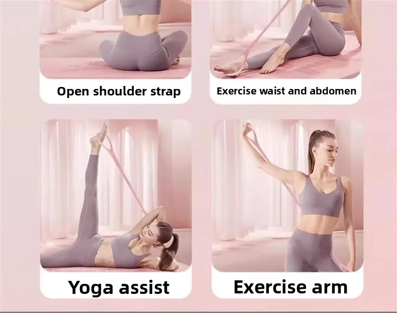 Rally Open Back Fitness Stretching Belt Elastic Belt Exercising Equipment Household Open Shoulder Back Yoga Artifact