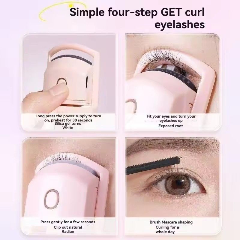 Electric Eyelash Curler with Heating, Thermal Eyelash Curler, USB Rechargeable, Mini Long Lasting Makeup Tool, Beauty Tool