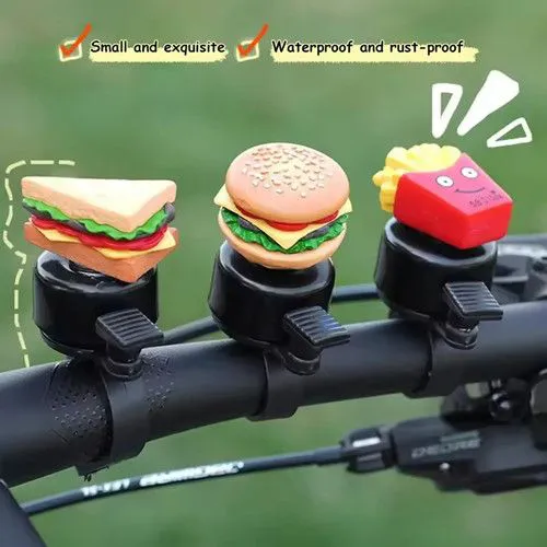 Bicycle Bell With Hamburg Drawings, Mountain Bike Handlebar Safety Bell, Fries Sandwich, Noisy Cycling Accessories