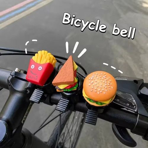 Bicycle Bell With Hamburg Drawings, Mountain Bike Handlebar Safety Bell, Fries Sandwich, Noisy Cycling Accessories