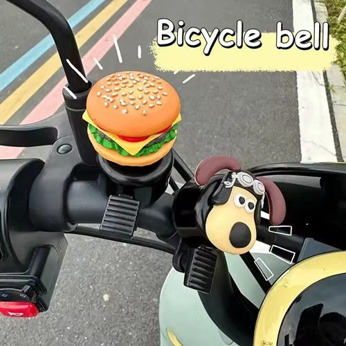 Bicycle Bell With Hamburg Drawings, Mountain Bike Handlebar Safety Bell, Fries Sandwich, Noisy Cycling Accessories