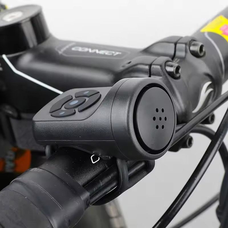 Rechargeable USB Bicycle Bell Speaker Ring Black ABS Electric Horn Loud Handlebar Alarm Bike Accessory Cycling Bell C-654