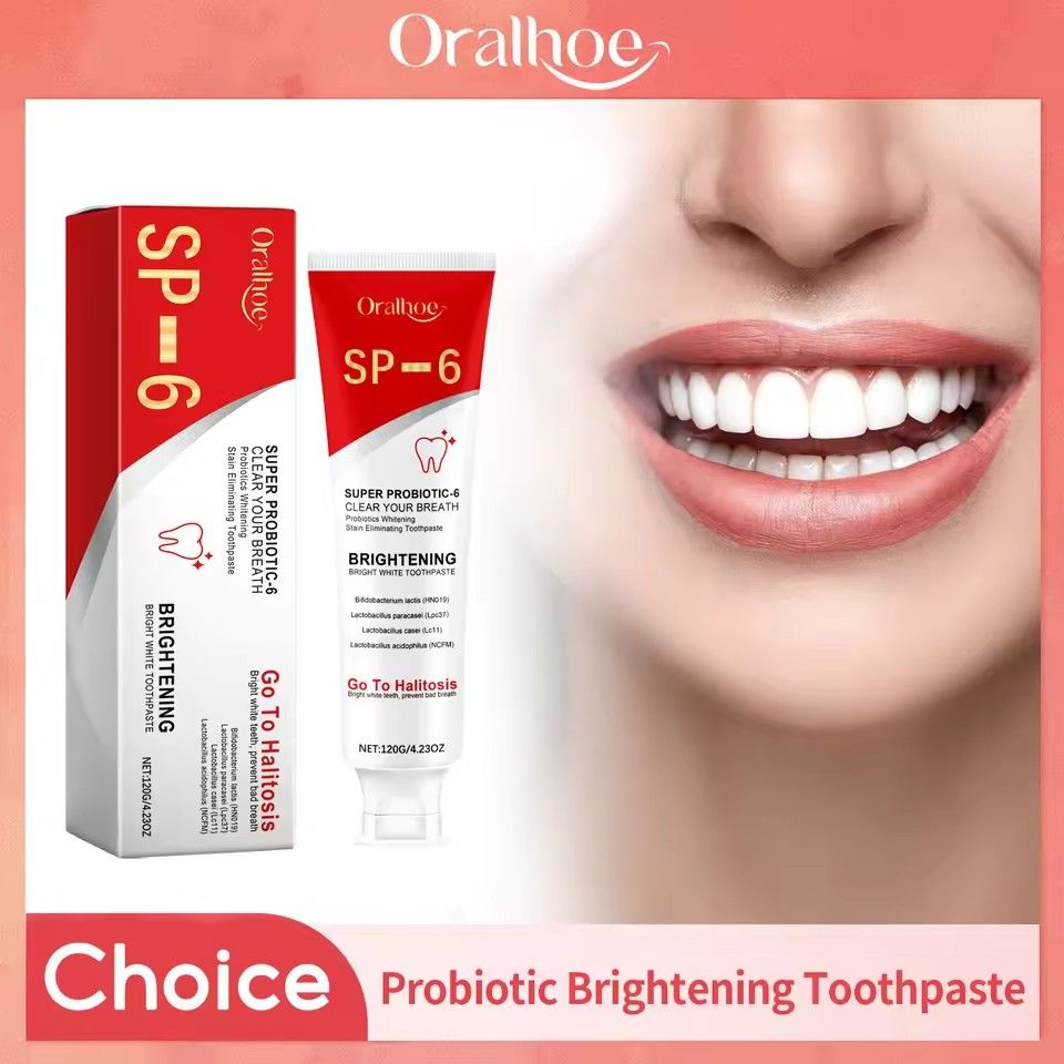 Sp 6 Probiotic Brightening Toothpaste Tooth Whitening Plaque Stains Remover Improves Yellow Teeth Lasting Oral Refreshing Care B2-971