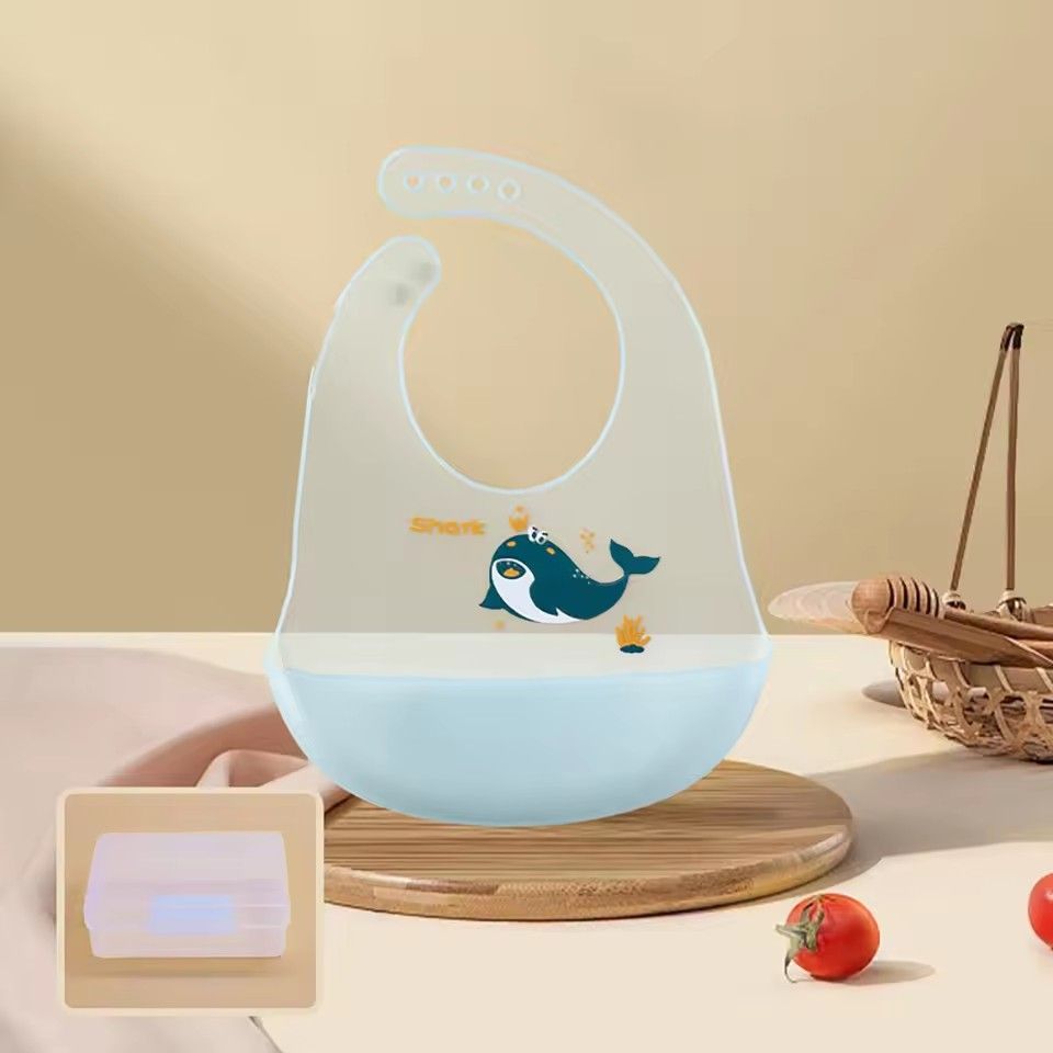 Baby Silicone Bib For Summer Waterproof Feeding Bib For Children Lightweight And Thin No Sagging When Worn