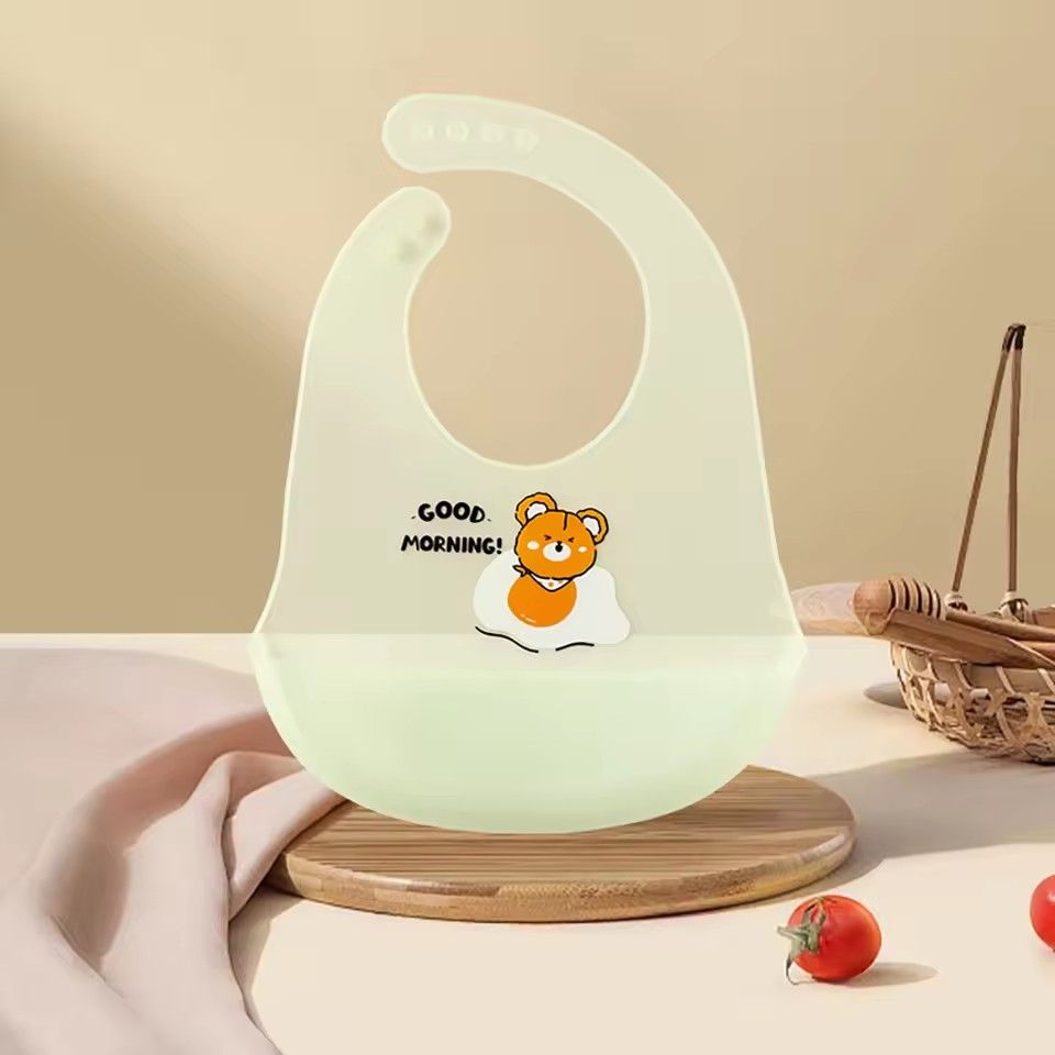Baby Silicone Bib For Summer Waterproof Feeding Bib For Children Lightweight And Thin No Sagging When Worn