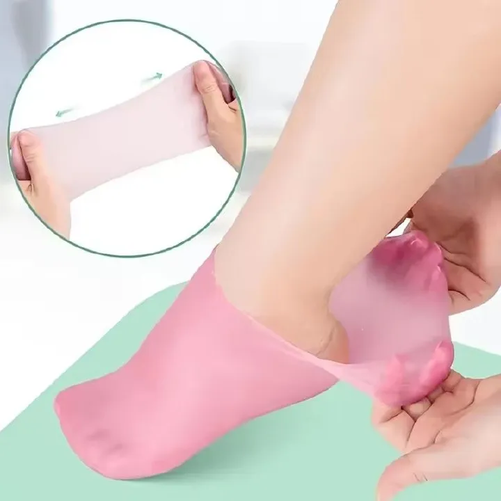 1Pair Silicone Moisturizing Foot Socks for Dry Cracked Feet Foot Care Socks Spa Pedicure Socks Massage Moisturizing Gel Socks FZ-353-1