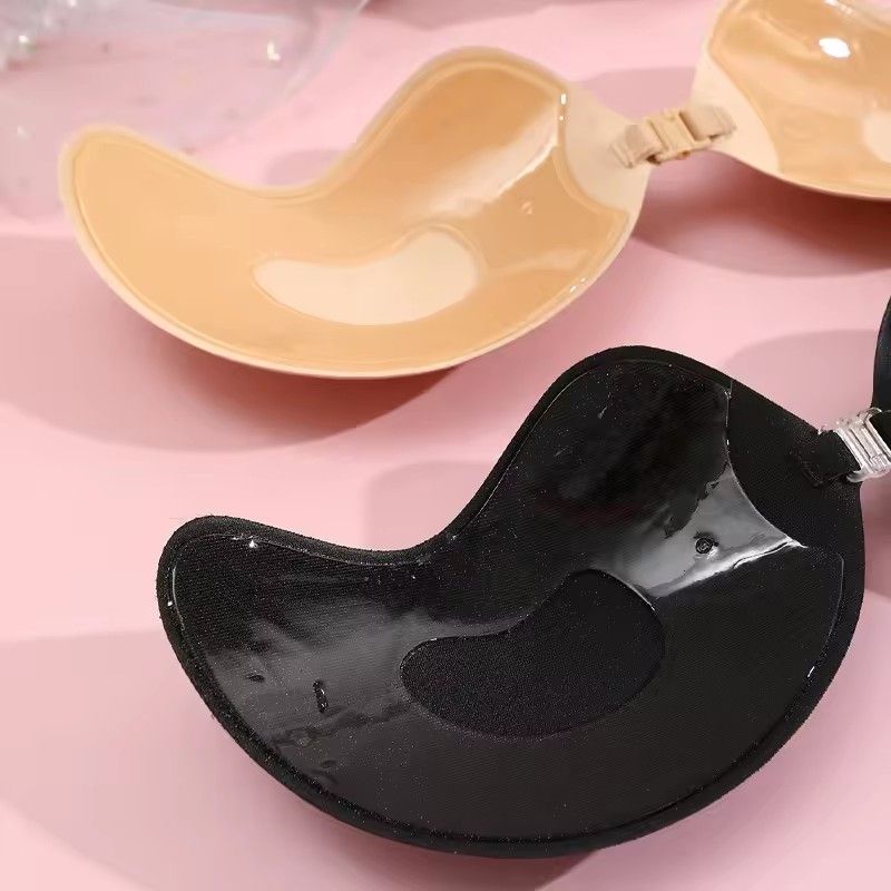 Seamless Women's Invisible Bras Thin Silicone Strapless Bra without Steel Ring Soft Mango Cup Bra for Daily, Wedding Dress