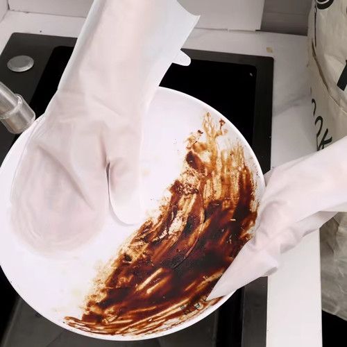 2 in 1 Silicone Dishwasher Gloves, Reusable Non-Slip Waterproof Gloves, Kitchen Cleaning Tools, Thick Cleaning Gloves