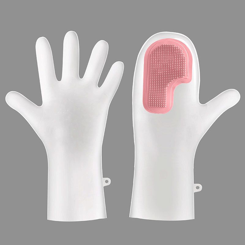 2 in 1 Silicone Dishwasher Gloves, Reusable Non-Slip Waterproof Gloves, Kitchen Cleaning Tools, Thick Cleaning Gloves