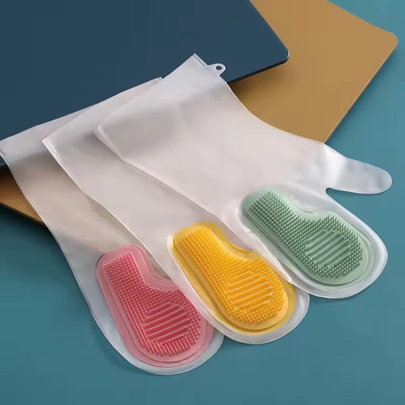 2 in 1 Silicone Dishwasher Gloves, Reusable Non-Slip Waterproof Gloves, Kitchen Cleaning Tools, Thick Cleaning Gloves