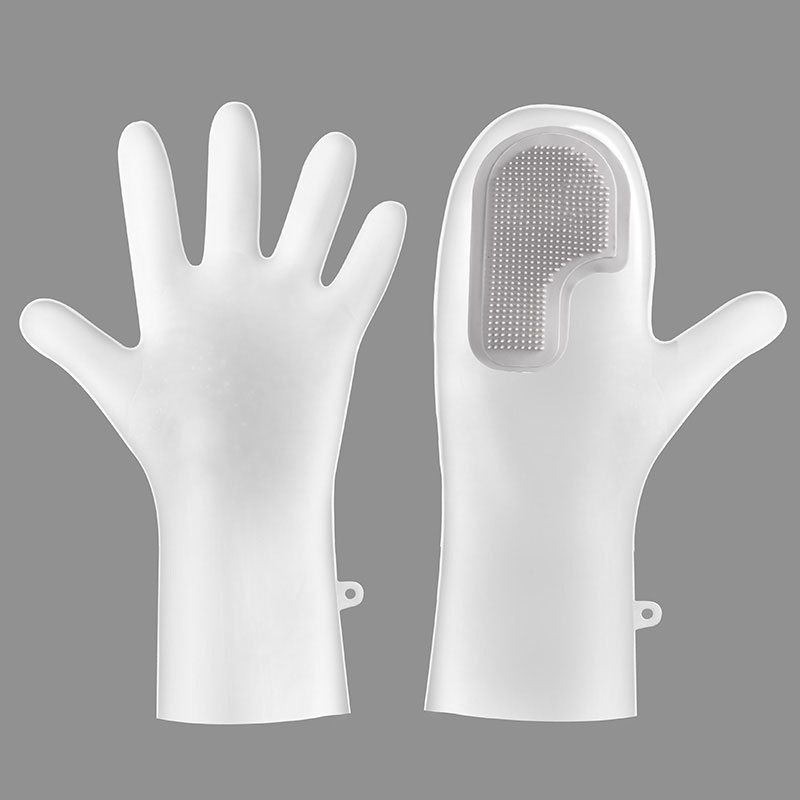 2 in 1 Silicone Dishwasher Gloves, Reusable Non-Slip Waterproof Gloves, Kitchen Cleaning Tools, Thick Cleaning Gloves