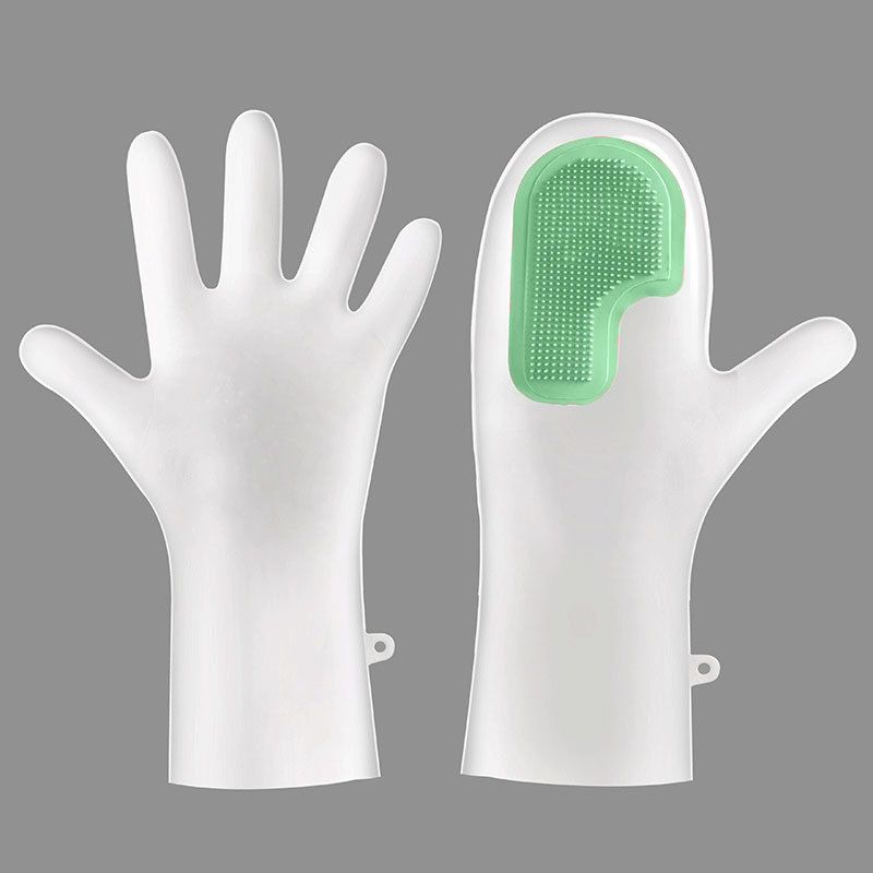 2 in 1 Silicone Dishwasher Gloves, Reusable Non-Slip Waterproof Gloves, Kitchen Cleaning Tools, Thick Cleaning Gloves