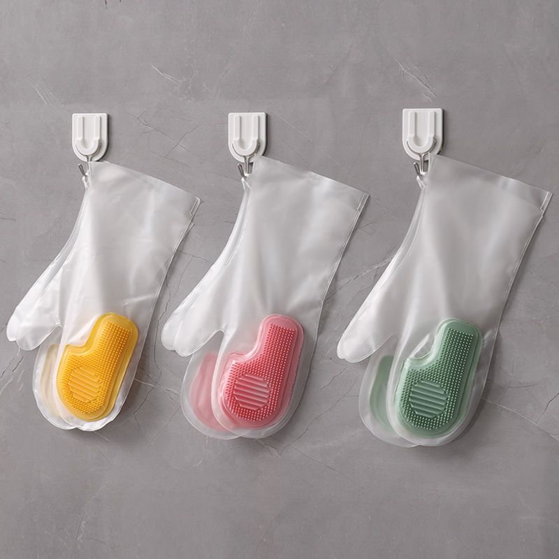 2 in 1 Silicone Dishwasher Gloves, Reusable Non-Slip Waterproof Gloves, Kitchen Cleaning Tools, Thick Cleaning Gloves